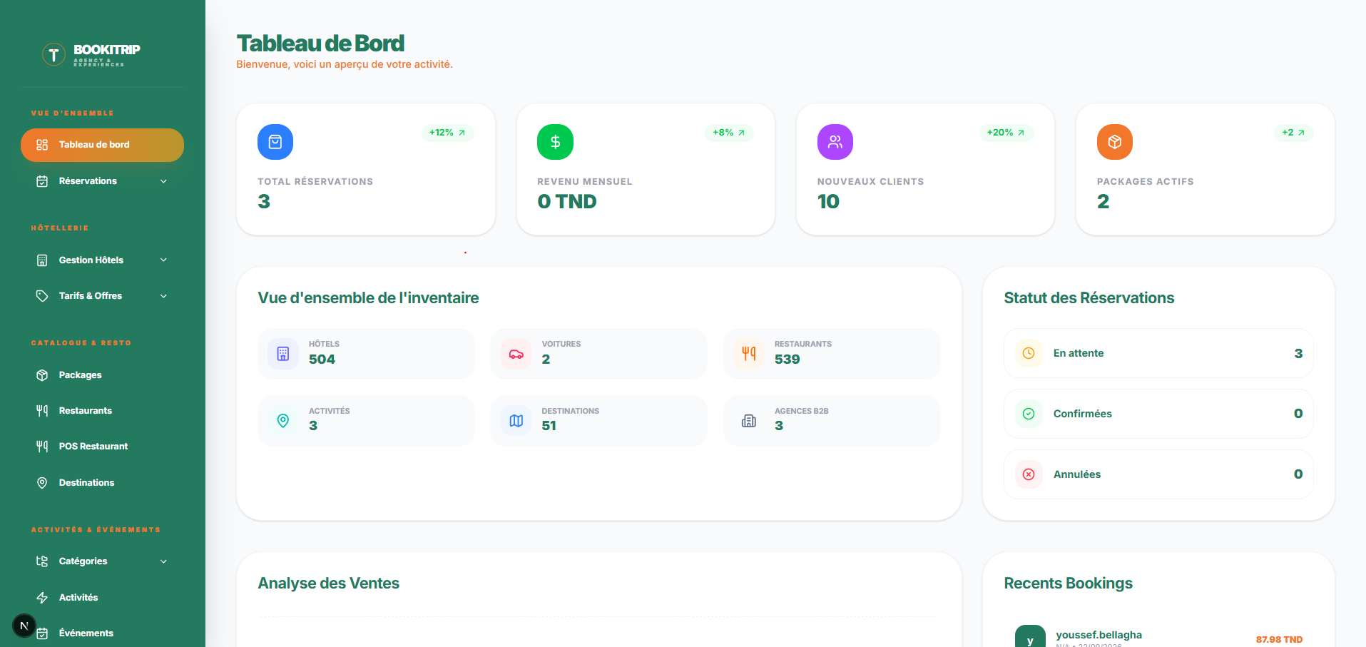BookiTrip Partner & Agency Dashboard